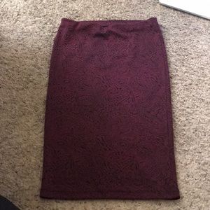 Maroon and Black bodycon skirt